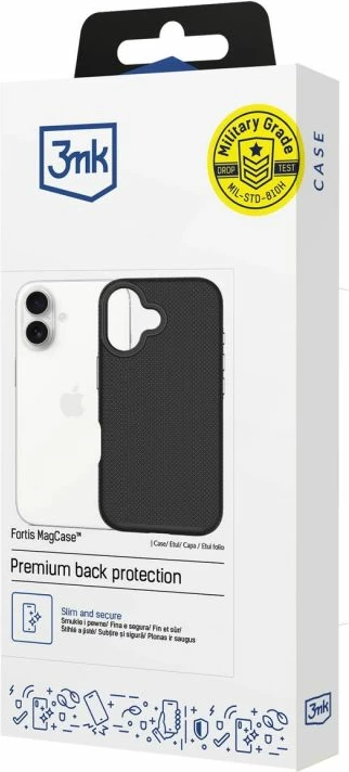 Kuti për iPhone 17 3mk Fortis MagCase, e zezë