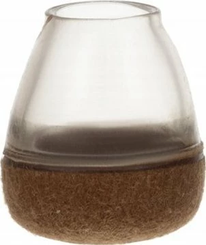 Mbrojtës këmbësh karrige Ruhhy 13-23 mm, PVC+felt, i rrumbullakët, transparent/kafe e çelët, set 4 copë