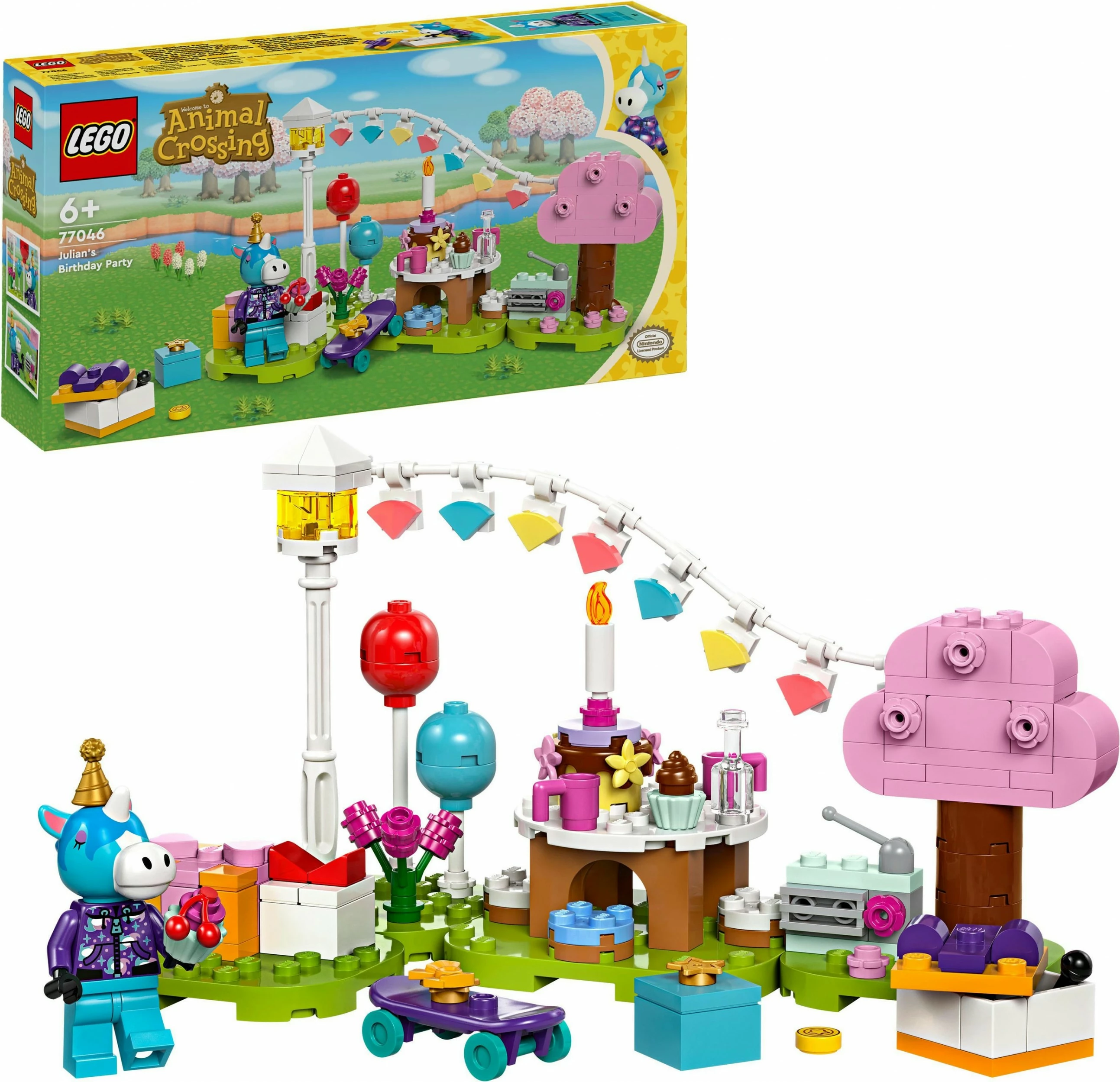 Set ndërtimi LEGO Animal Crossing 77046 Julian's Birthday Party, 170 pjesë, multikolor