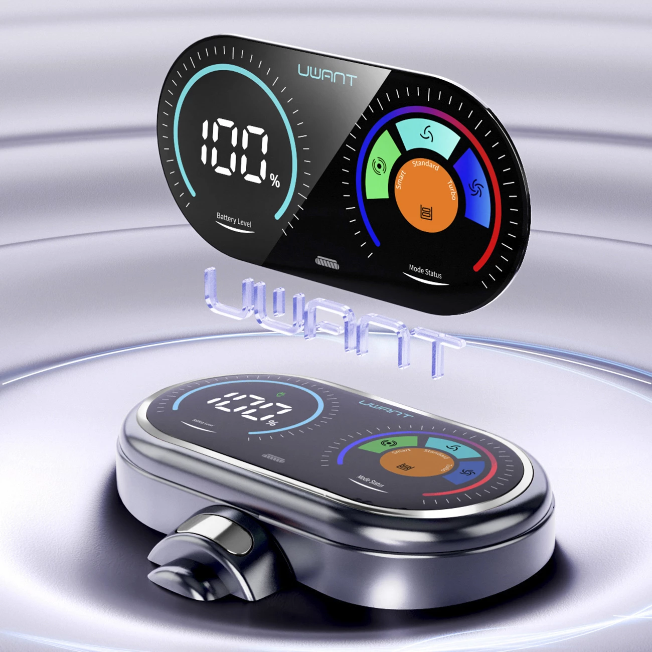 Fshesë me korrent pa kabllo UWANT V100, 200AW, 20000mAh, Gri, set me bazë 4-në-1