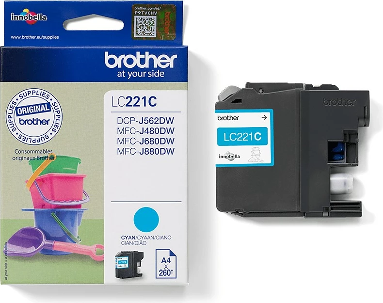 Toner Brother LC221C, Cyan, 260 faqe, Single pack