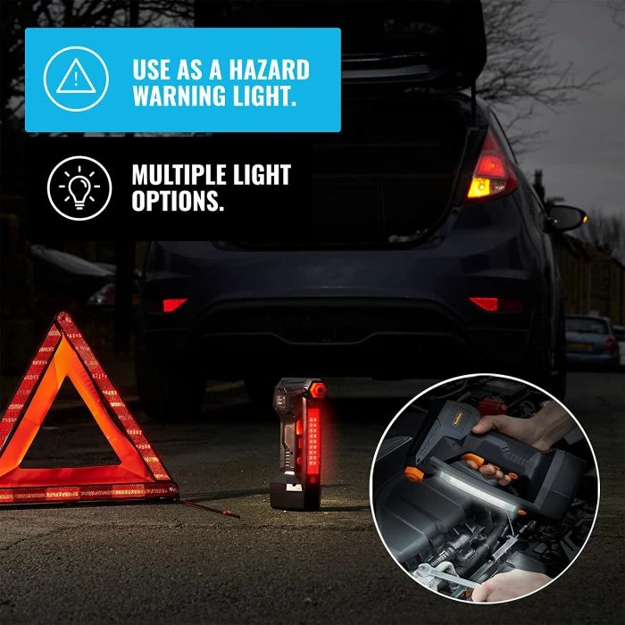 Inflator gomash VONHAUS 3500001 12V, bateri Li-ion 1500mAh, manometër digjital LCD, LED, i zi/portokalli, set me aksesorë