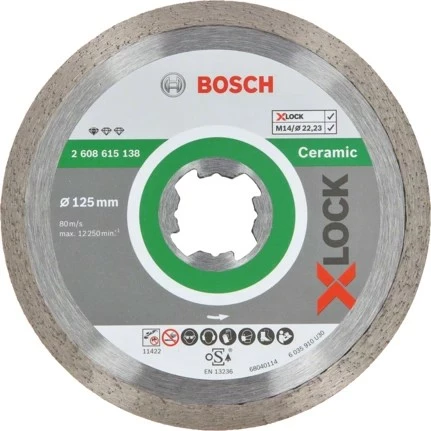 Disk prerës Bosch 2 608 615 138, për gurë dhe pllaka, 12.5 cm, 1.6 mm, inox