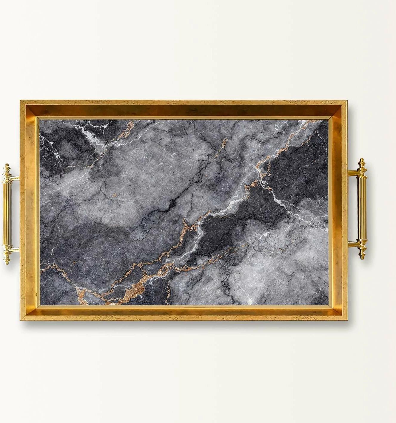 Tabaka dekorative prej qelqi, Aberto Design, TPEA10044, shumëngjyrëshe, 50x29x3.5 cm