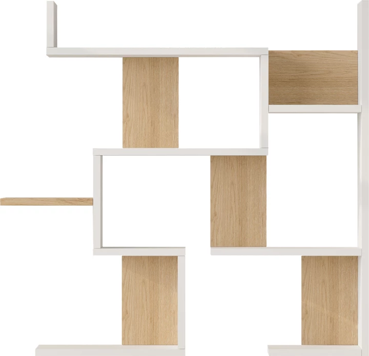 Raft muri Maze, ngjyrë e bardhë me lis, 93.3x14.5x90cm