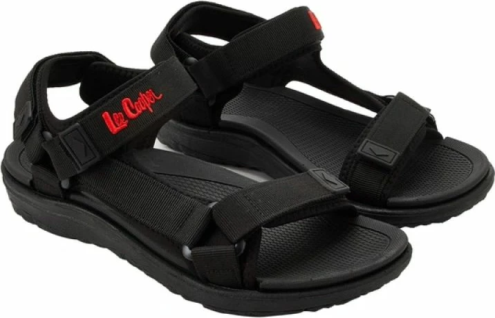 Sandale për meshkuj Lee Cooper me rripa velcro, të zeza