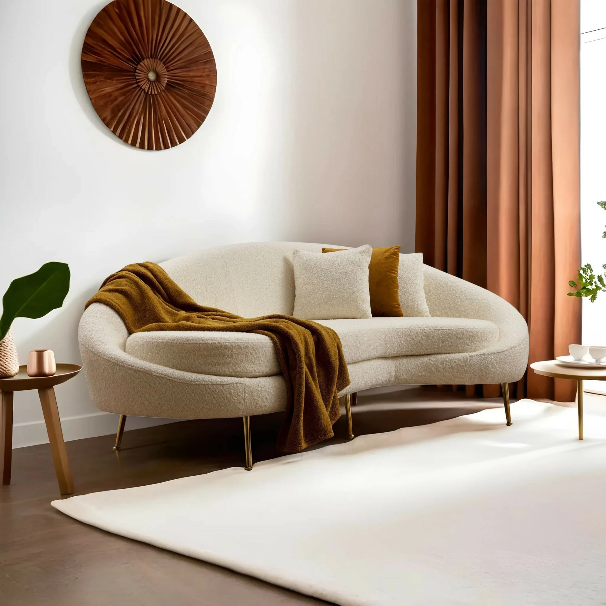 Divan treshe Atelier del Sofa, Eses, boucle krem