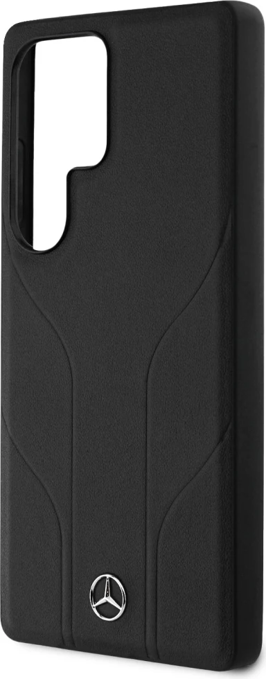 Mbështjellës Mercedes Leather Debossed Lines MagSafe për Samsung Galaxy S25 Ultra, i zi
