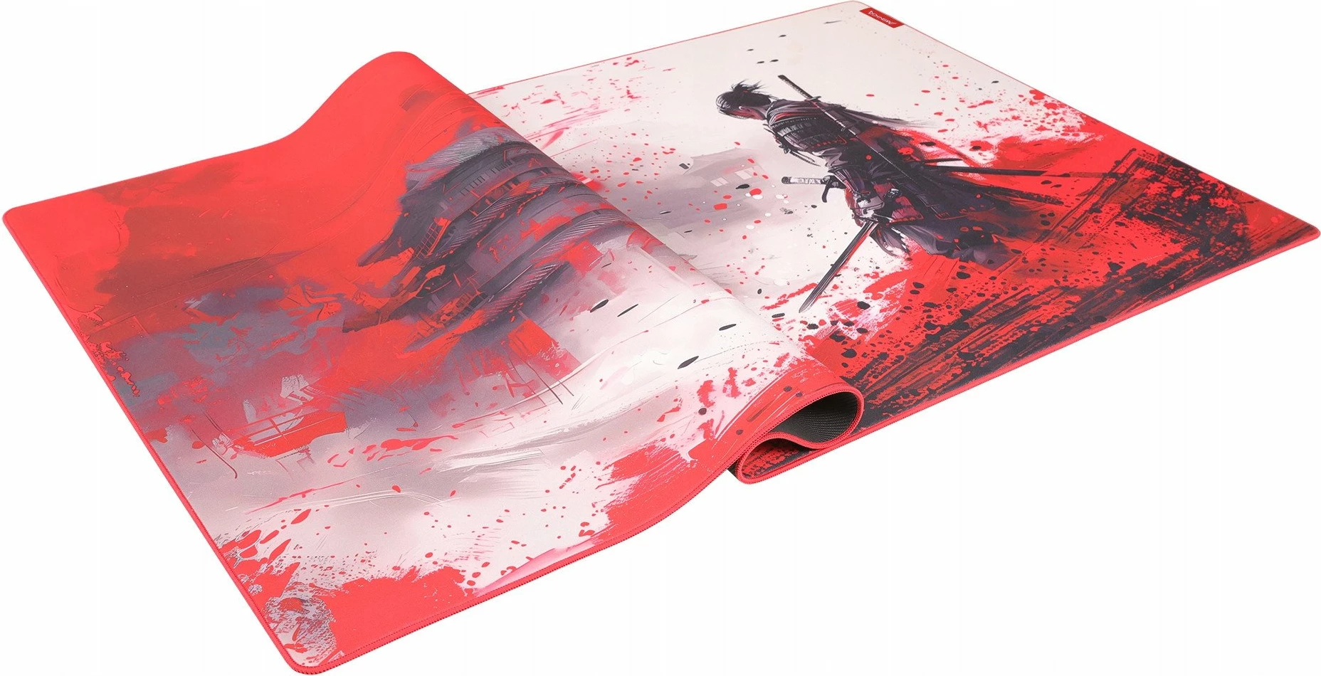 Mauspad Monka Zowa XXL 120x60cm 3.5mm, tekstil/gomë, i papërshkueshëm nga uji, qepje 360°, kuq/zi