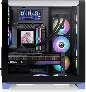 Kasë Thermaltake View 390 Air Future Dusk, Midi Tower, xham i temperuar, RGB, blu