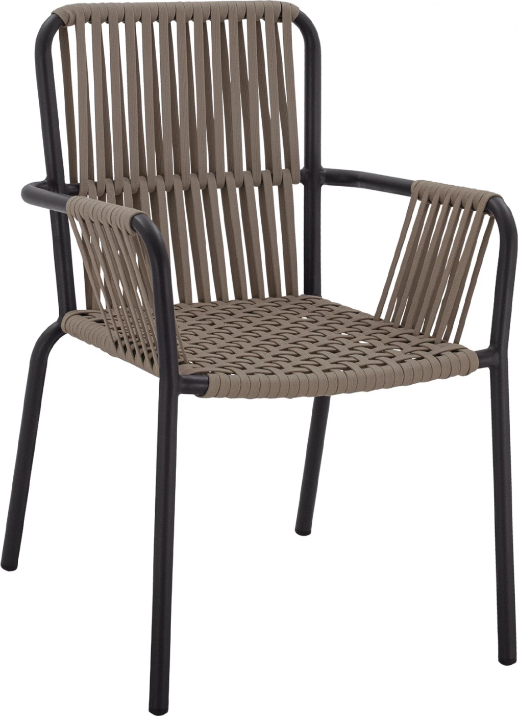 Karrige alumini me litar të gjerë, ngjyrë kapuçino, FH5784.02, 56x58x85 cm