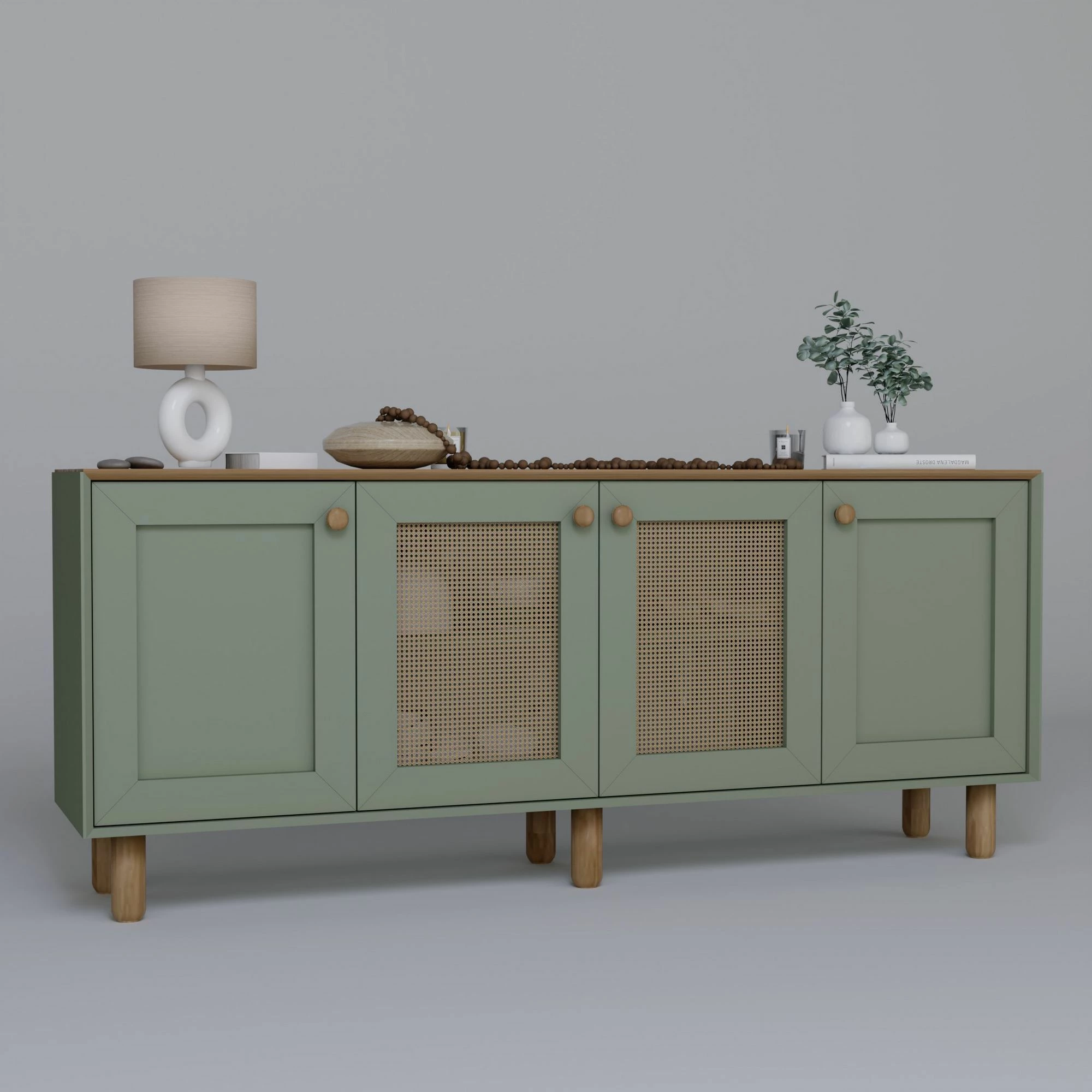 Konsolë Skye Decor, stil bohemian, ngjyrë e gjelbër, 180x75x40cm