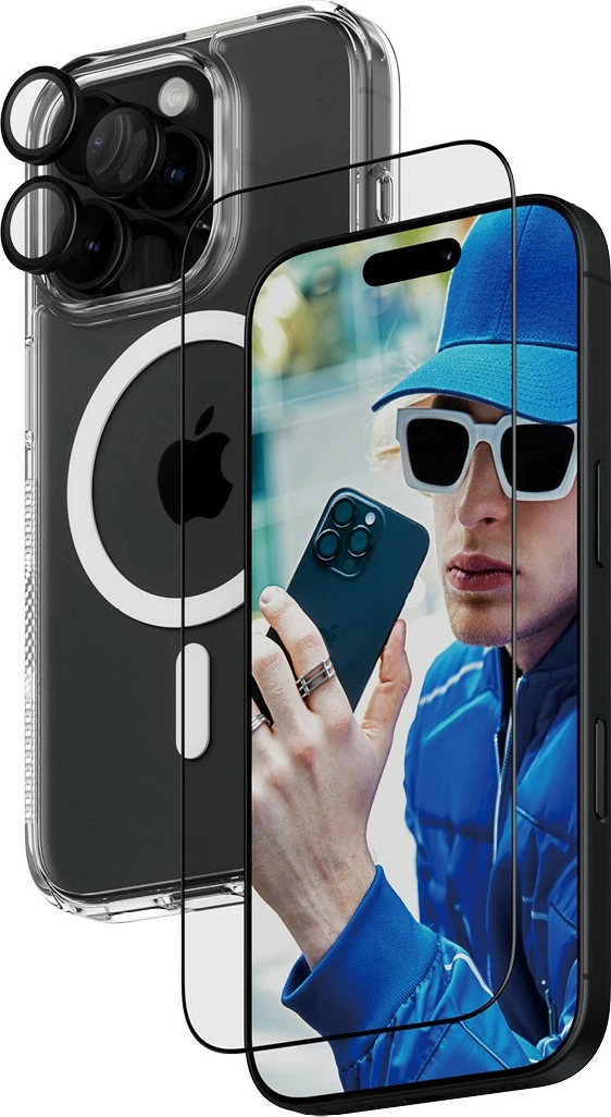 Mbështjellës PanzerGlass 3-in-1 për iPhone 16 Pro, transparent