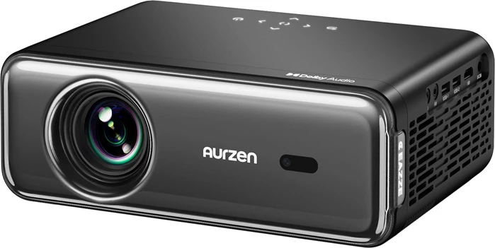 Projektor Aurzen Eazze D1 Pro Full HD 1080p, 4K support, 350 ANSI, Bluetooth, Dolby Audio, deri 200 inç, i zi