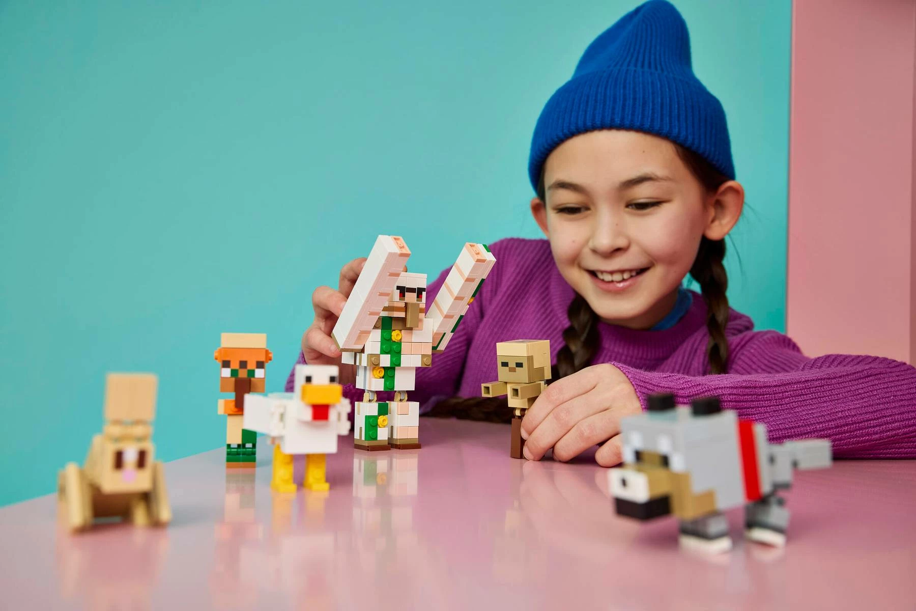 Set ndërtimi LEGO Minecraft Chicken Jockey Desert Attack 21592, 428 copë