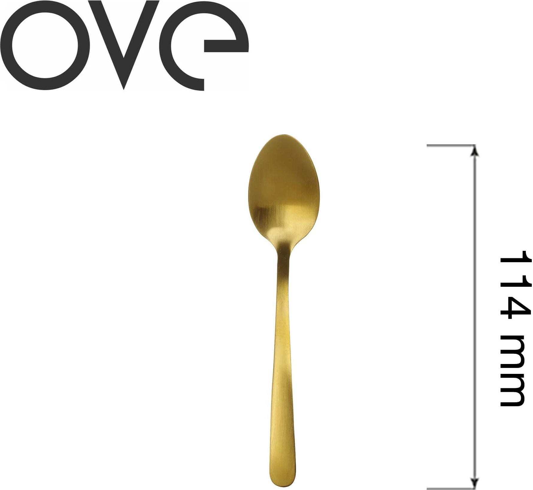 Lugë kafeje OVE Fjord Gold 114 mm, ari, set 12 copë