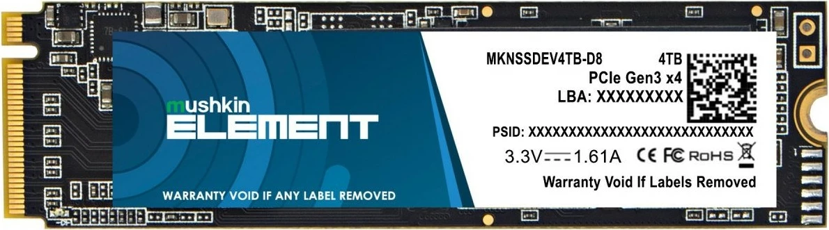 SSD Mushkin Element 4TB NVMe PCIe3.0 x4