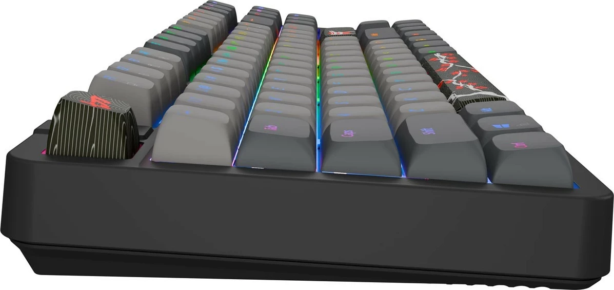 Tastierë gaming Fury Kanabo K6, TKL 80%, US QWERTY, USB-C, RGB, switcha magnetik Gateron Magnetic Orange, zi-gri