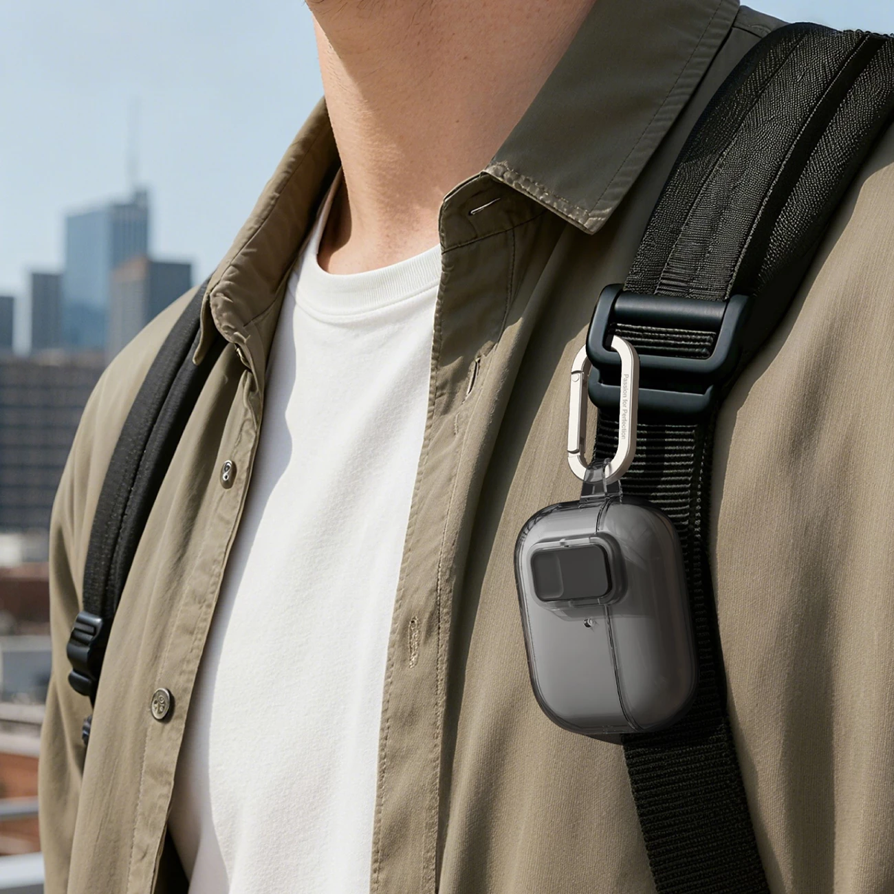 Mbështjellës për kufje, AmazingThing, Minimal Case për AirPods Pro 3, me karabinë, TPU, i zi