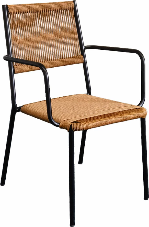 Karrige Perth, ratan natyral, metal i zi, 54.5x56x86