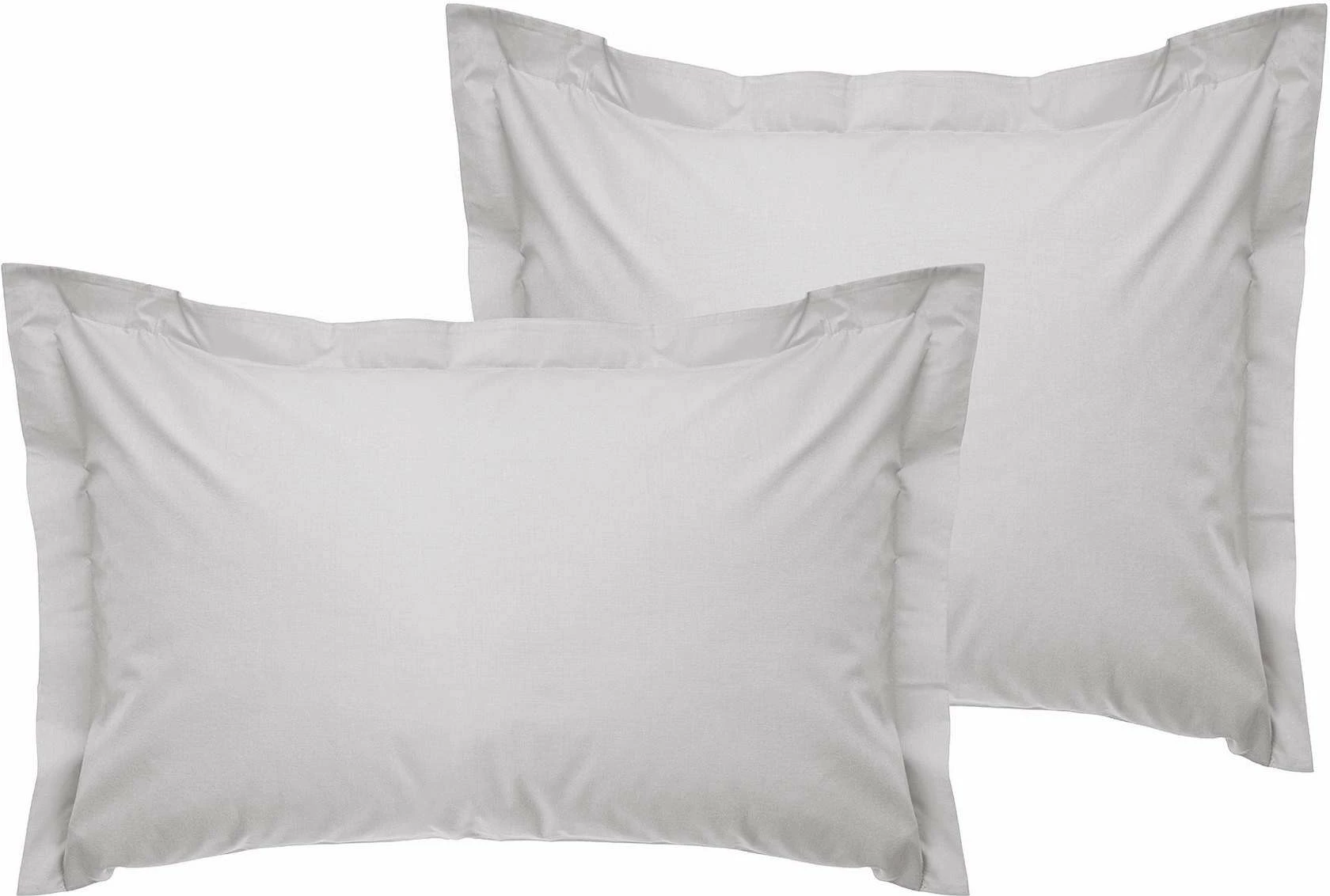 Set këllëfësh jastëku Oxford satin (2 copë), ngjyrë gri e lehtë, L'essentiel