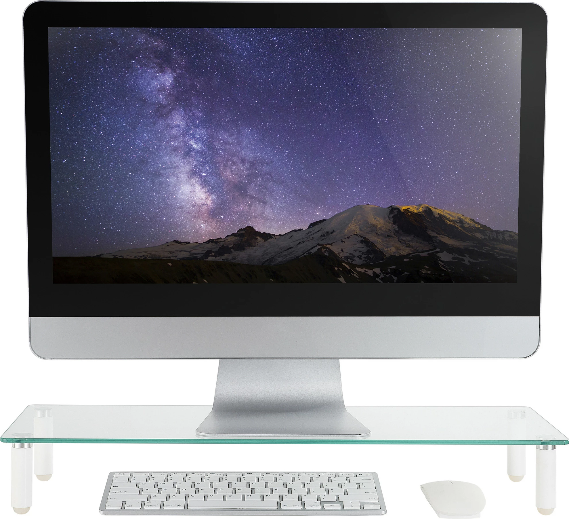 Ngritëse monitori EQUIP, xham, kapacitet 20 kg, 560x210x80 mm, transparente