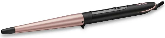 ondulues flokësh konik, BaByliss C454E, shufër ekstra e gjatë, 6 nivele deri 210°C, quartz-ceramik, e zezë/rozë