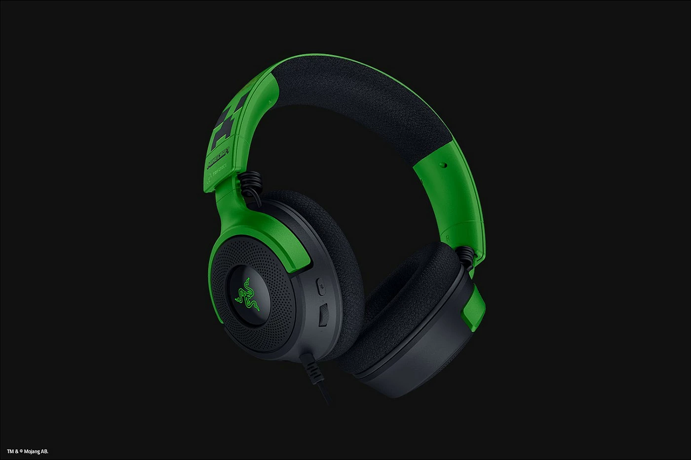 Kufje gaming Razer Kraken V4 X Minecraft edition, me mikrofon, USB, dritë shumëngjyrëshe, e zezë/e gjelbër