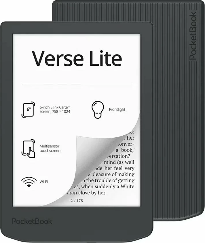 Lexues eBook PocketBook Verse Lite PB619-T-WW 6\" E-Ink 8GB Wi-Fi USB-C, gri
