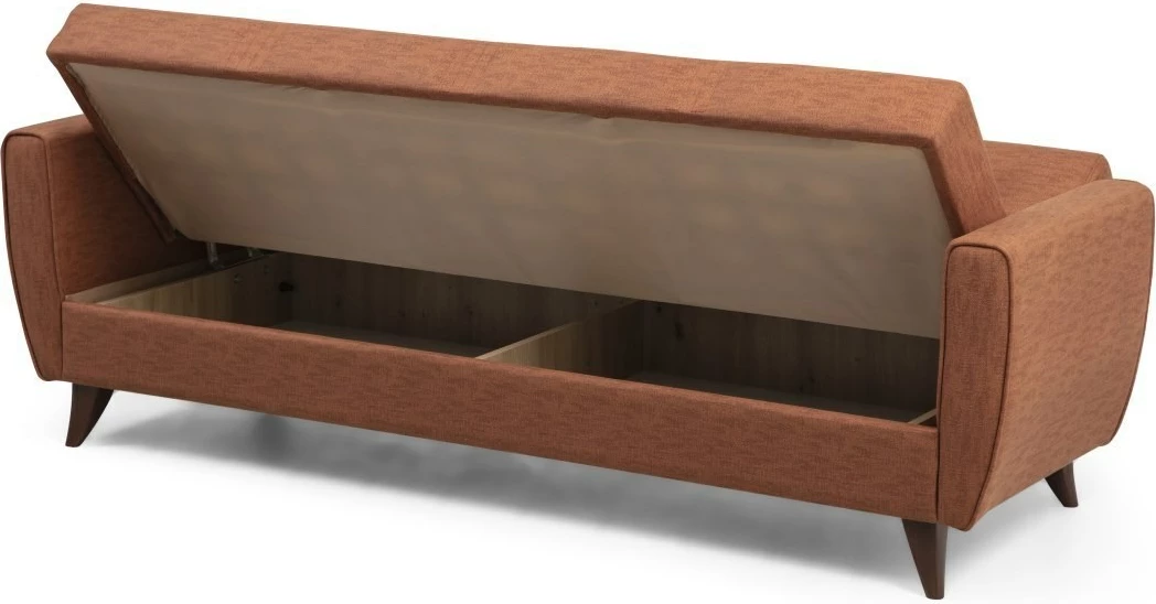 Divan-krevat treshe, Atelier del Sofa, Zaden, ngjyrë e kuqe tjegulle