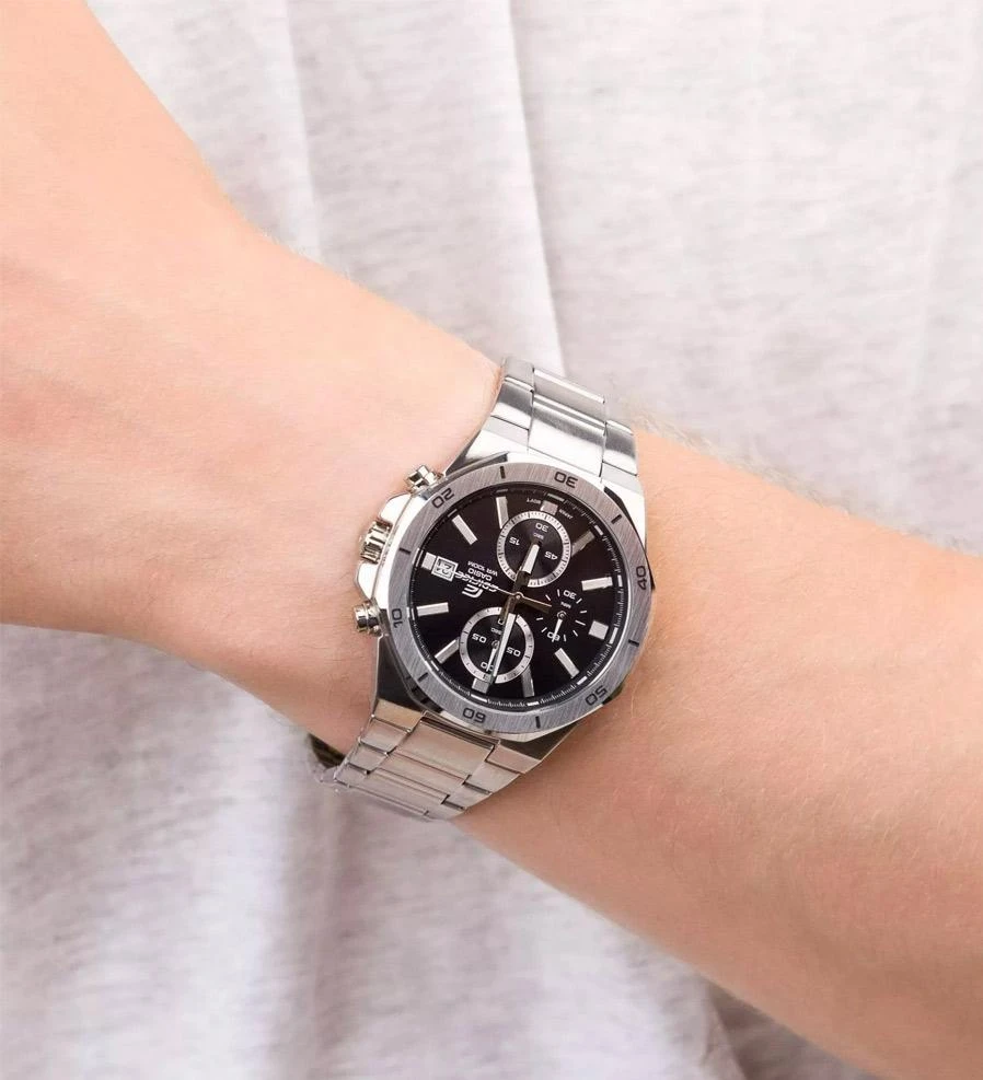 Orë dore Casio Edifice EFV-640D-1AV, e argjendtë/zezë