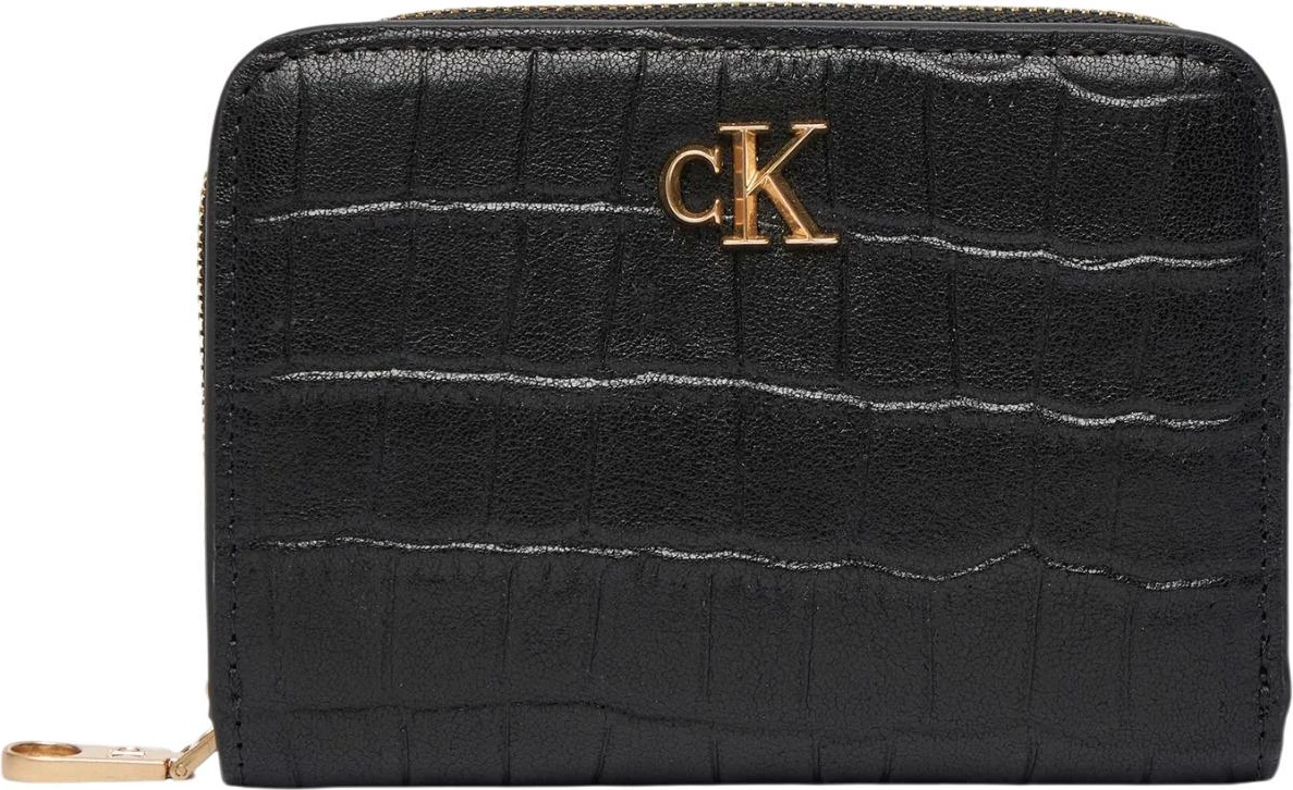 Portofol Calvin Klein CK CROC Medium Flap Zip Around LV04F1095G për femra, i zi