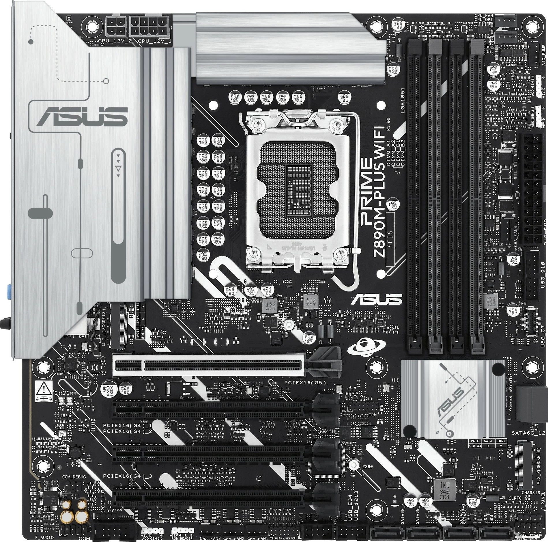 Pllakë amë ASUS PRIME Z890M-PLUS WIFI, Intel, LGA 1851, DDR5, 192 GB