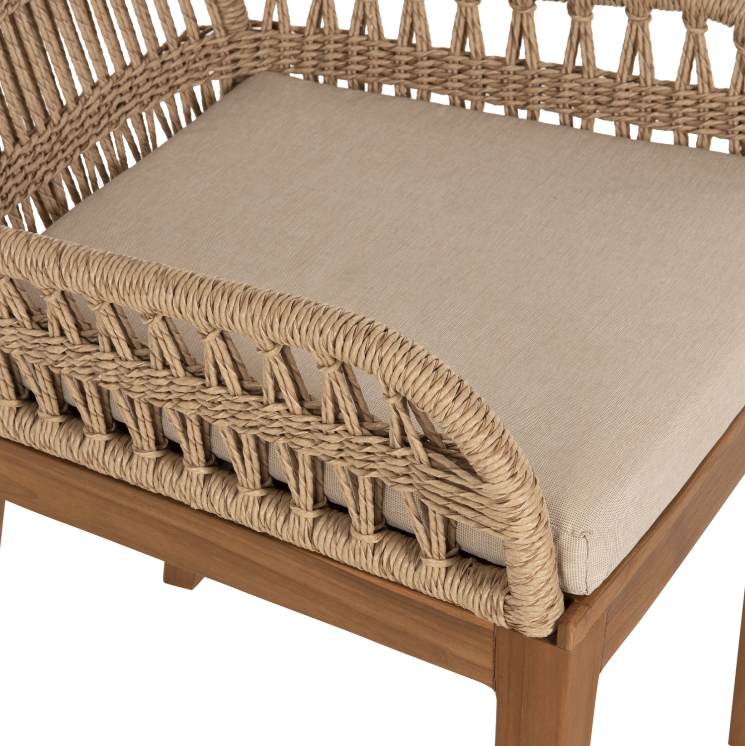 Karrige STARDOM, dru teak dhe litar, ngjyrë natyrale, FH9760.01, 57x65x83H cm