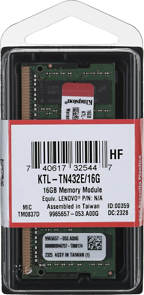 Memorie RAM Kingston për Lenovo, 16GB DDR4 3200Mhz