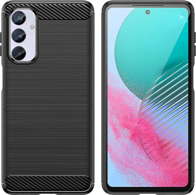 Mbështjellës Hurtel Carbon Case për Samsung Galaxy M54, i zi