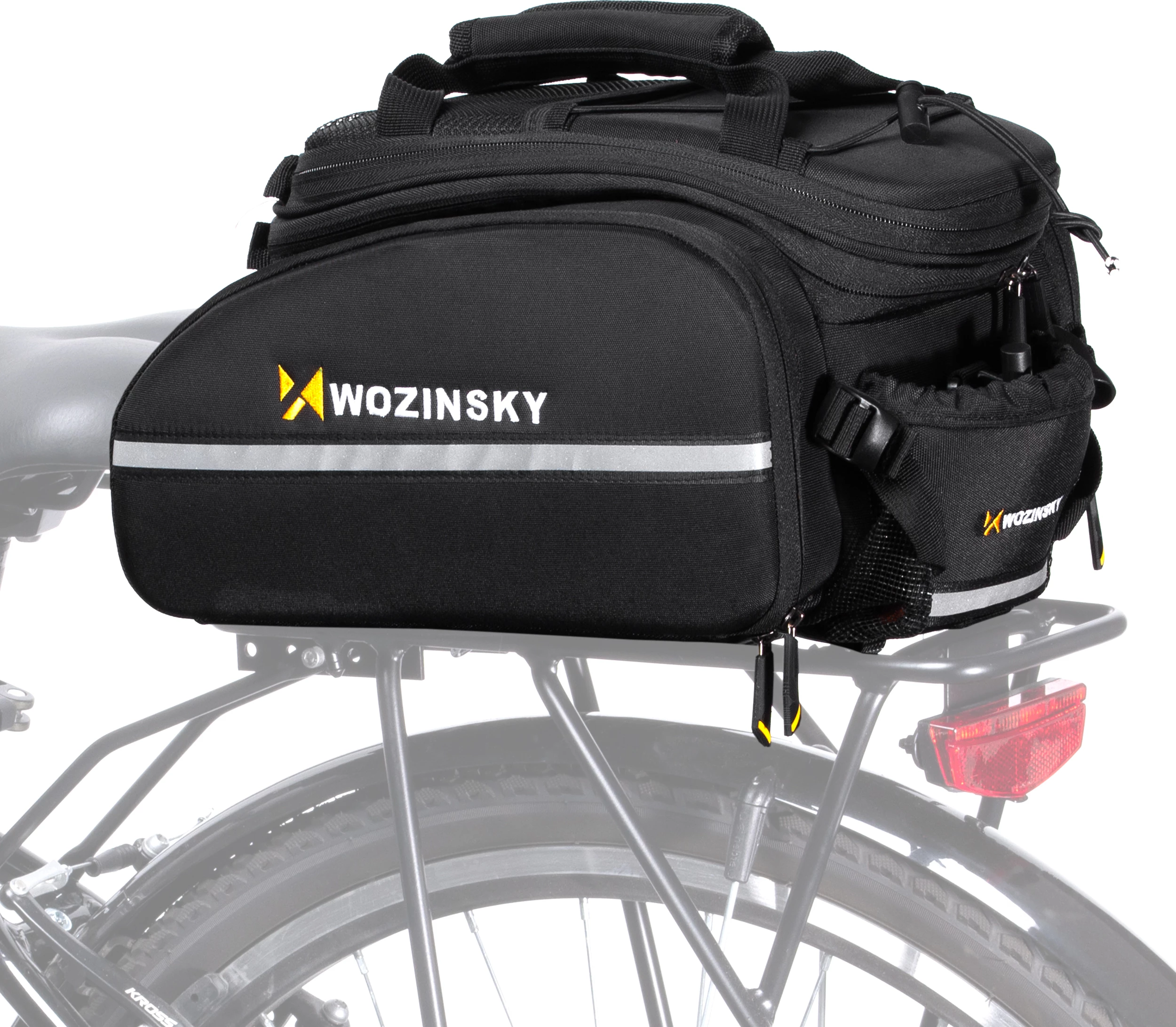 Çantë biçiklete Wozinsky WBB19BK, 35L, me mbulesë shiu, e zezë