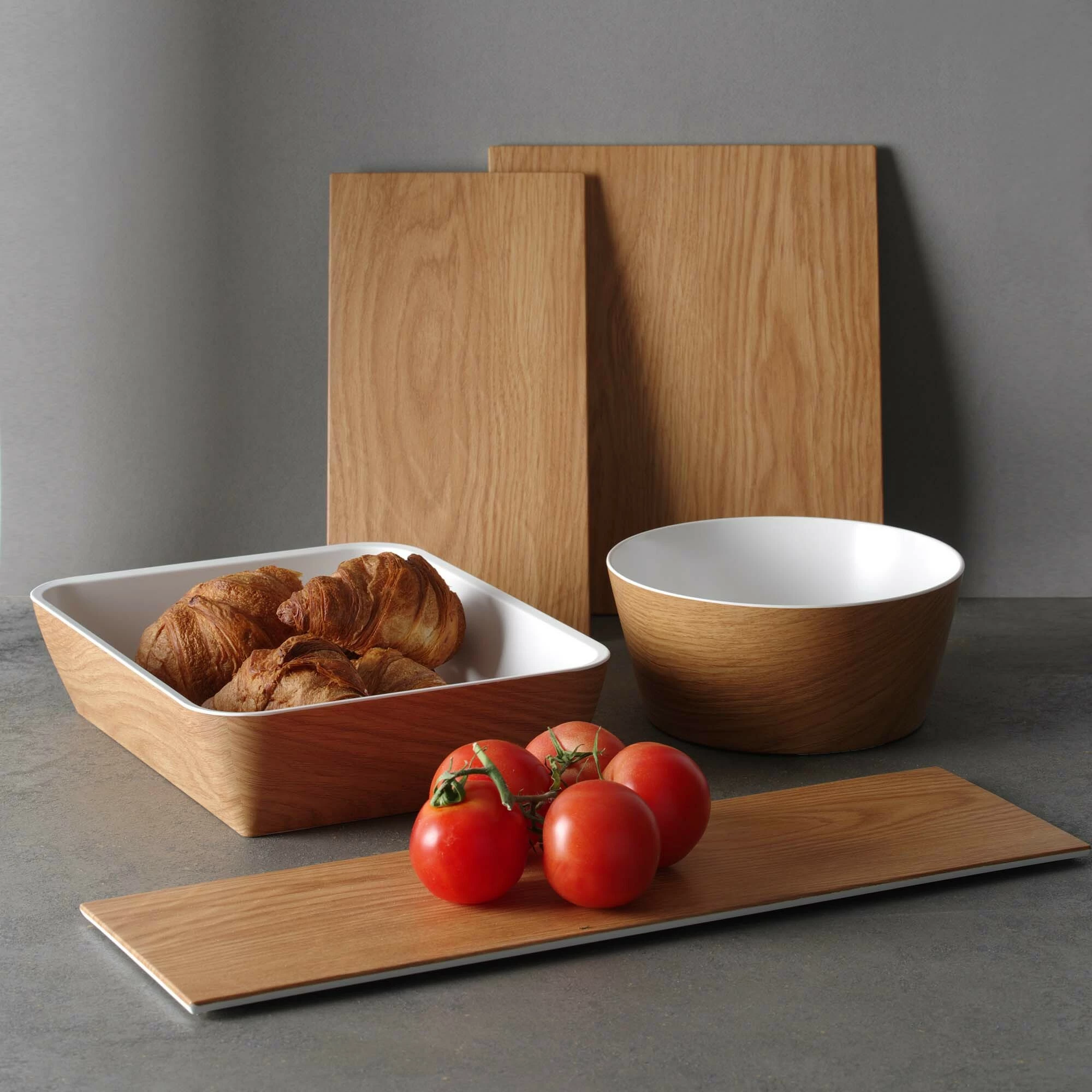 Tabaka melamine, Fine Dine, Panama White GN 2/4 530x162mm, kafe/bardhë