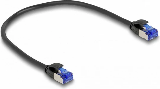 Kabllo rrjeti DeLOCK RJ45 Cat6a S/FTP Slim 0.25m, e zezë