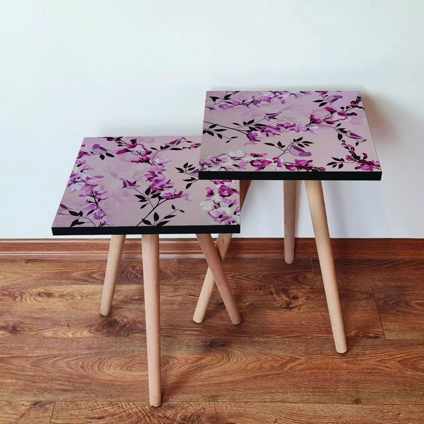 Set tavolinash ndihmëse, dy copë, ngjyrë rozë, Skye Decor, 2Shp61