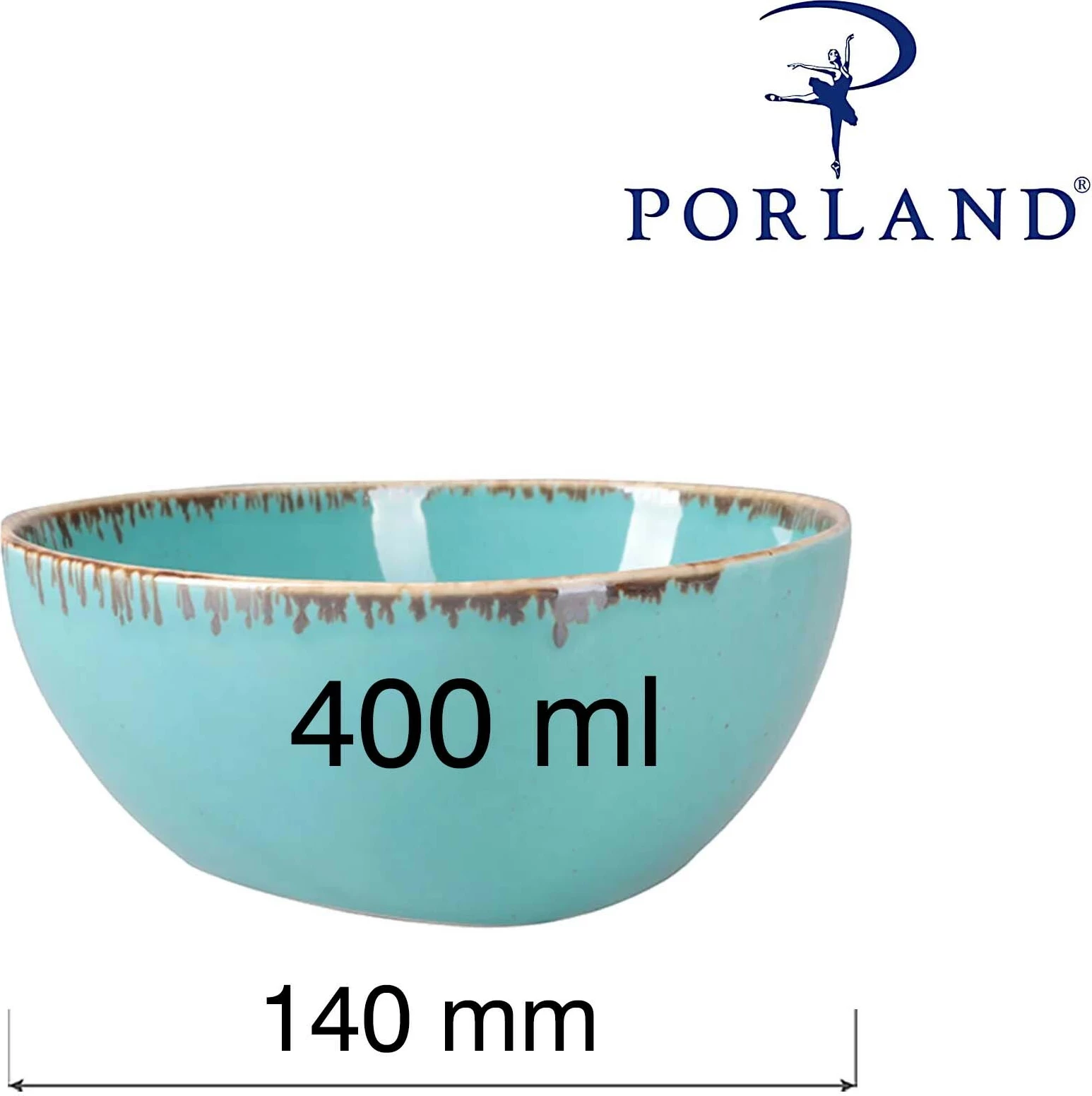 Tas trekëndësh Porland Seasons Laguna 140 mm 400 ml, blu, set 6 copë