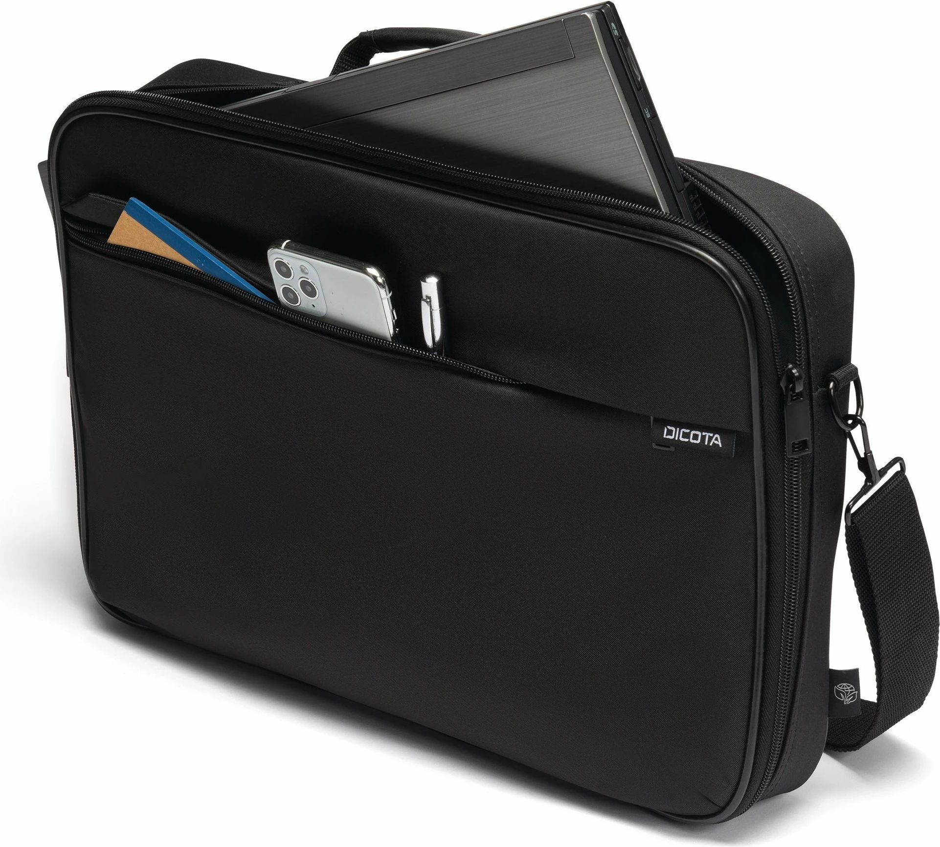 Mbështjellës DICOTA D32089-RPET, 43.9 cm (17.3"), rrip supi, i zi