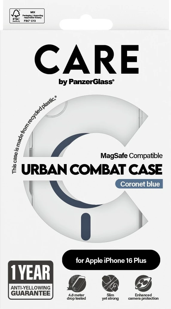 Mbështjellës PanzerGlass CARE Case Flagship MagSAFE për iPhone 16 Plus, transparent