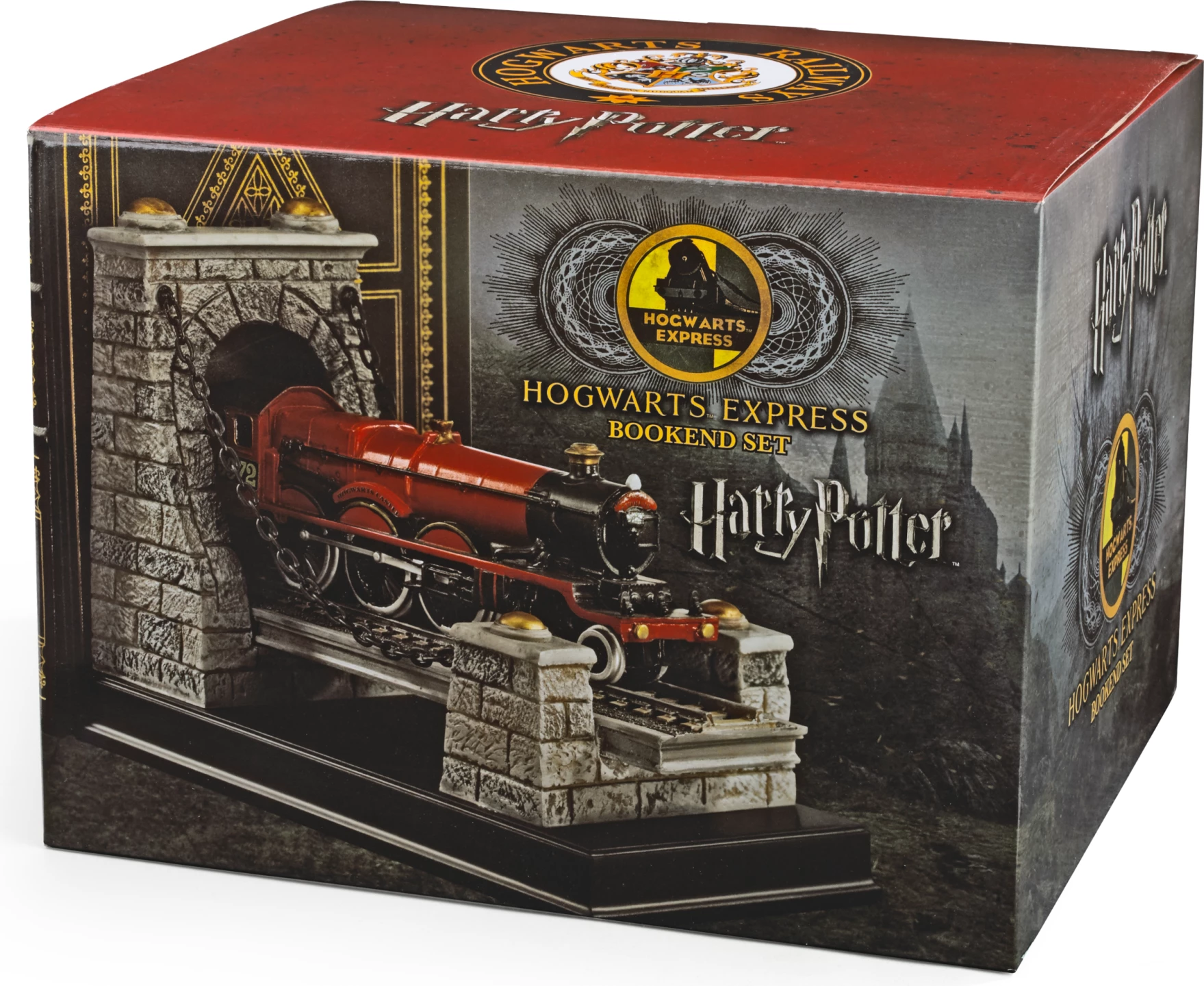 Mbajtëse librash Noble Collection Harry Potter Hogwarts Express 19 cm, set 2 copë, kuqe/gri