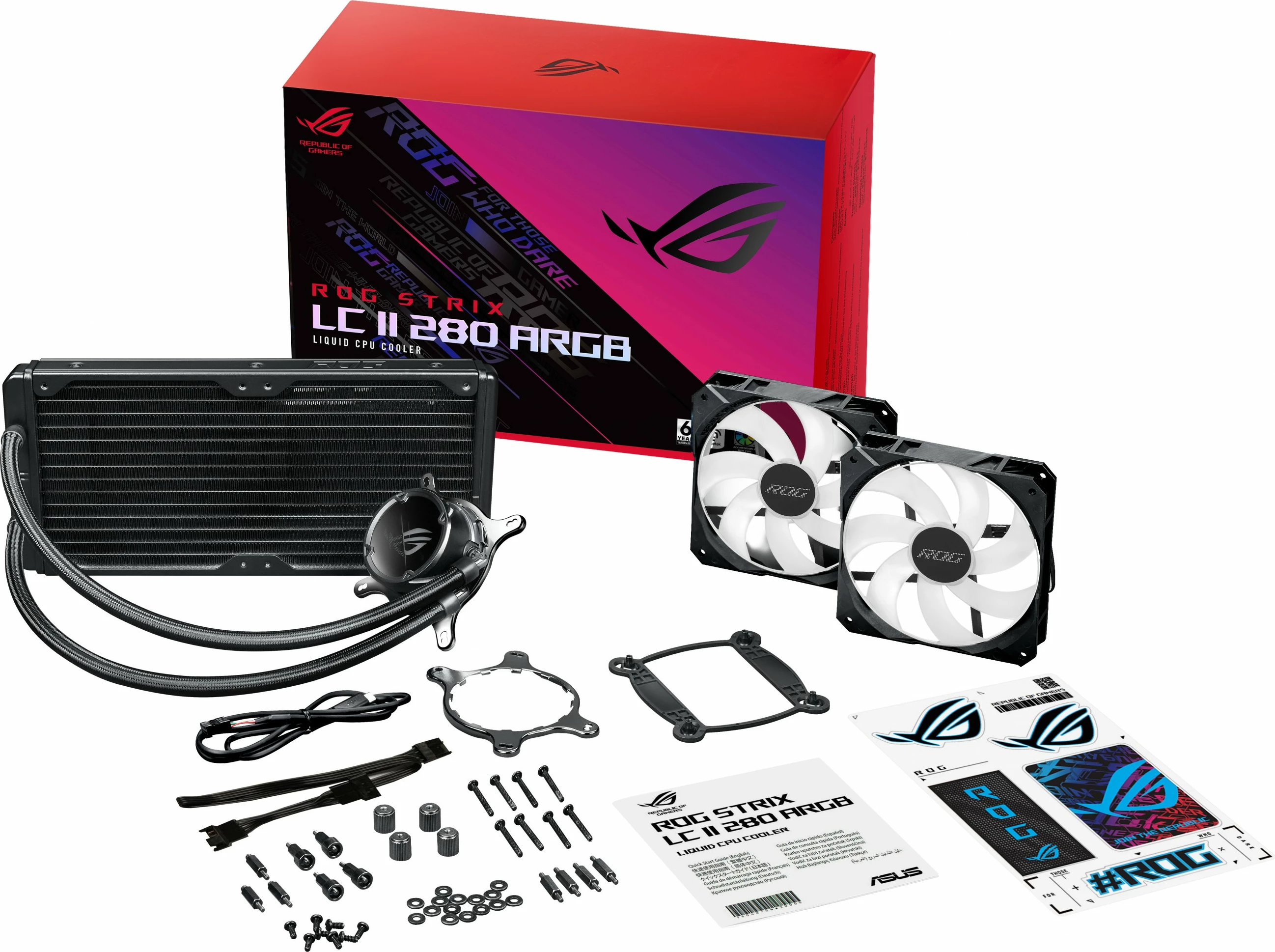 Ftohës i lëngshëm ASUS ROG STRIX LC II 280 ARGB, 280mm, 2x14cm, i zi