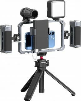 Kafaz stabilizues metalik për Celular Ulanzi Metal Cage, 2 doreza, 66-83 mm, 12x 1/4\" + 4 cold shoe, set
