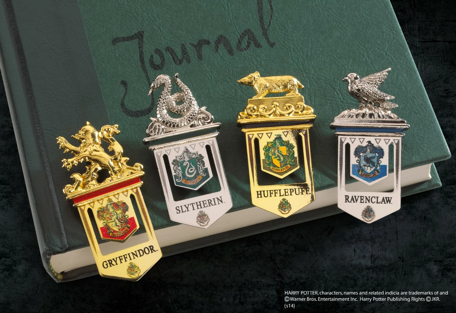 Set shenjues librash Noble Collection Harry Potter Hogwarts, 4 copë, argjend & i veshur me ar 24K