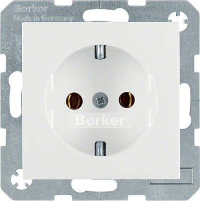 Prizë muri Berker 47438989 Type F (Schuko), 16A 250V, e bardhë