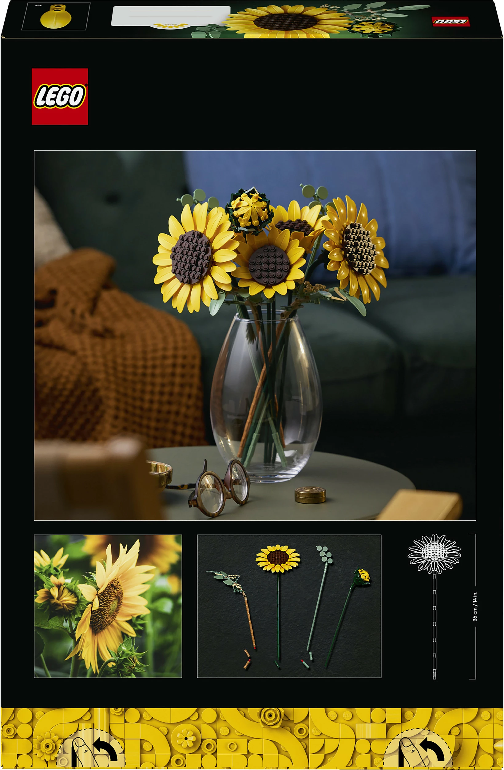 Set ndërtimi LEGO Botanicals Sunflower Bouquet 11502, 686 copë, 18+, shumëngjyrësh