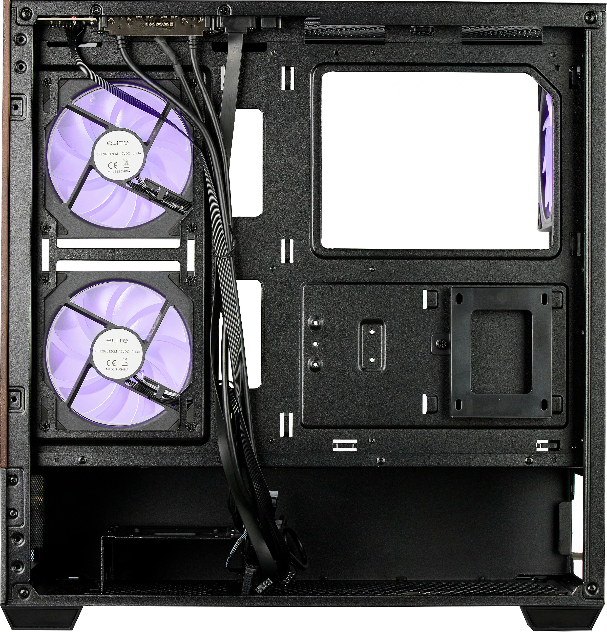 Kasë Cooler Master Elite 690 Wood, Midi Tower, tempered glass, RGB, e zezë/dru